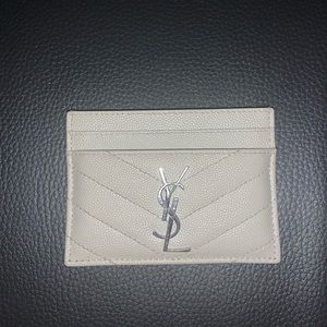 COPY - Saint Laurent Grain De Poudre Matelasse Chevron Monogram Credit Card Case
